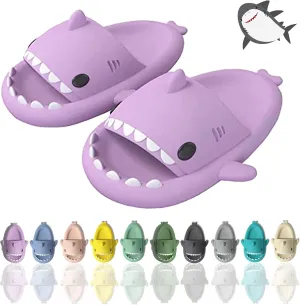 sharllen Shark Sandals Slides for Women Men Cute Novelty Cartoon Anti-Slip Open Toe Slides Summer Lightweight Shark Sandals
