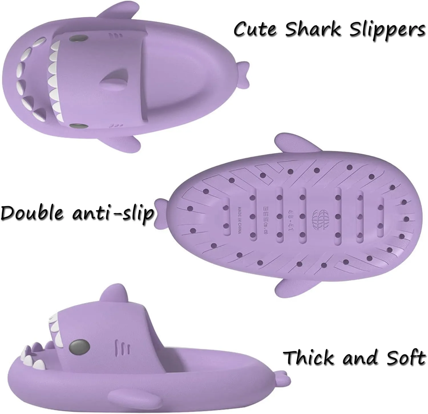 sharllen Shark Sandals Slides for Women Men Cute Novelty Cartoon Anti-Slip Open Toe Slides Summer Lightweight Shark Sandals