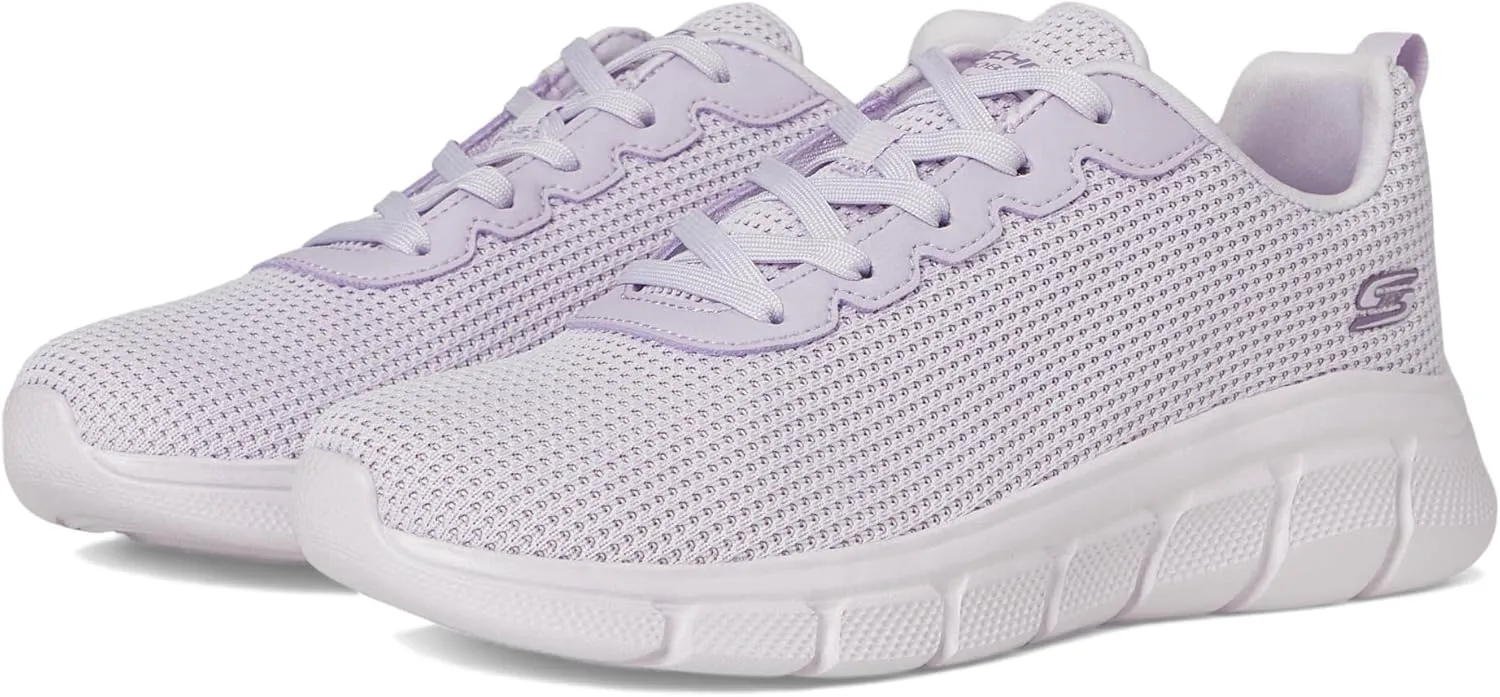 Skechers Women's BOBS Sport Sneakers-Visionary Essence Two Tone Knit Lace Up Machine Washable Vegan Shoes