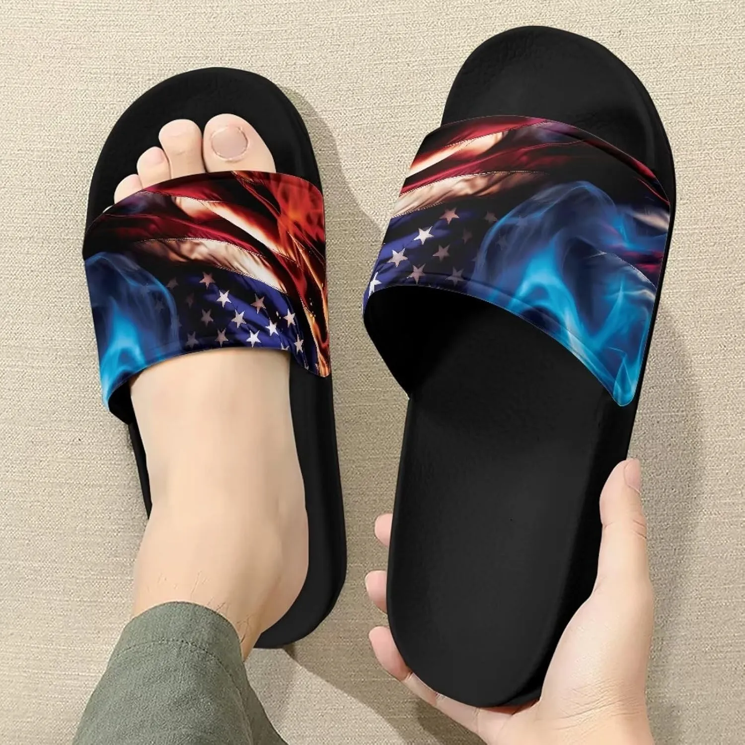 Slides for Women Men Pillow Slippers Non-Slip Bathroom Shower Sandals Soft EVA Sole Indoor and Outdoor Slides
