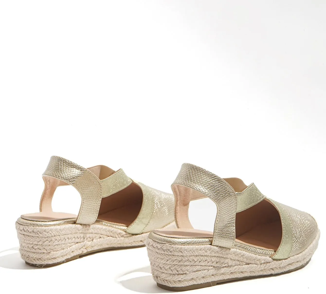 Summer Ready: Chic Women's Platform Espadrilles with Round Toe, Secure Slip-On Slingback, Mid Heel - Perfect All-Day Wear TDWL75