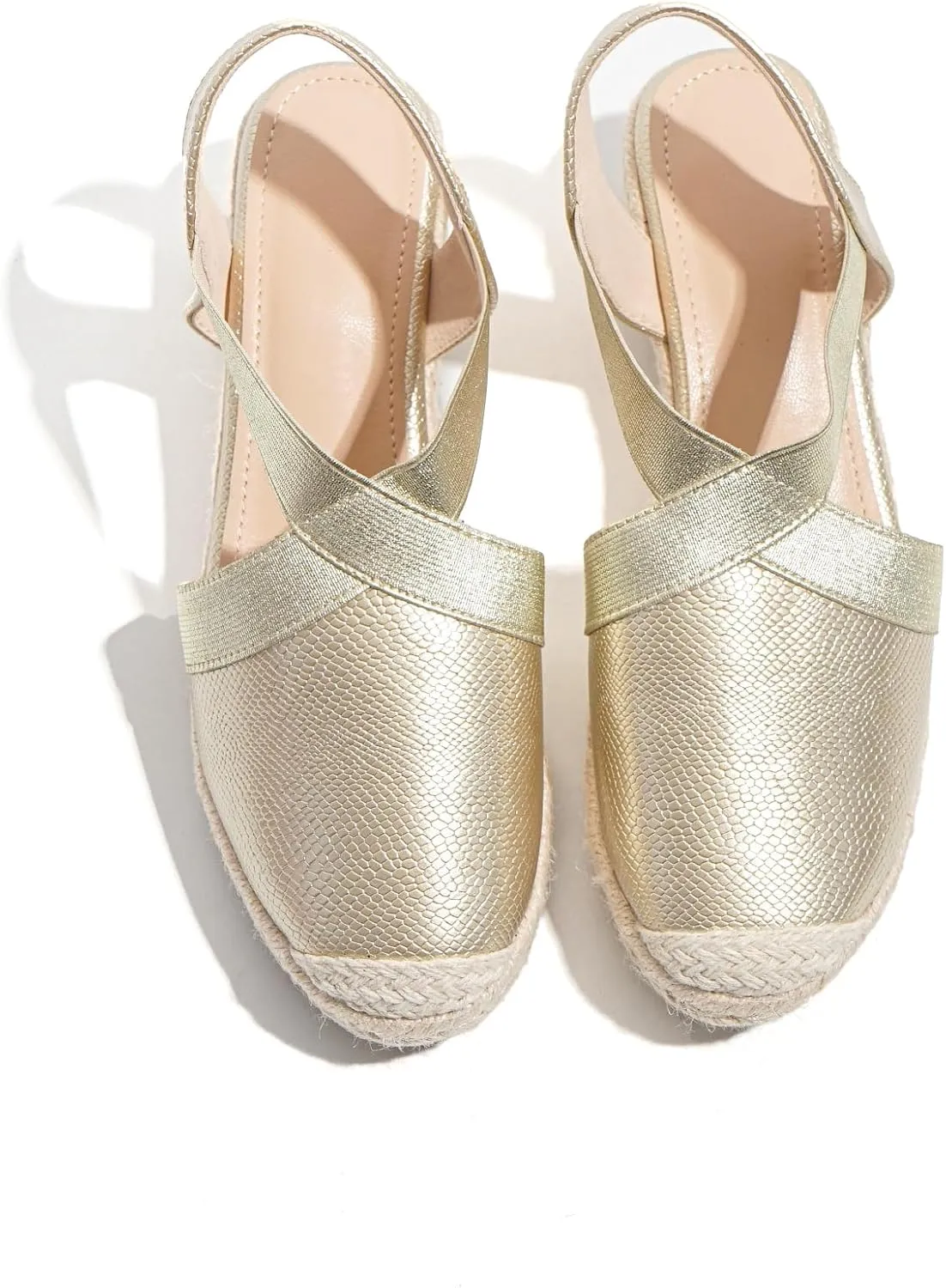 Summer Ready: Chic Women's Platform Espadrilles with Round Toe, Secure Slip-On Slingback, Mid Heel - Perfect All-Day Wear TDWL75