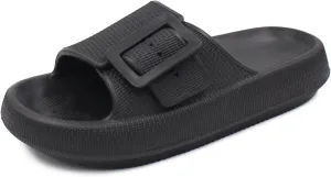 SUSHAN Women Pillow Sandals with Soft Thick Sole Cloud Slides Bathroom Non-Slip Shower Shoes House Slippers