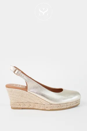 TONI PONS BREMEN GOLD SLINBACK WEDGE ESPADRILLE SHOE