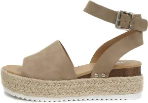 Topic Wedge Soda Dark Sandals Strap Ankle Practical design Great price Open Toe Espadrilles Natural Studded