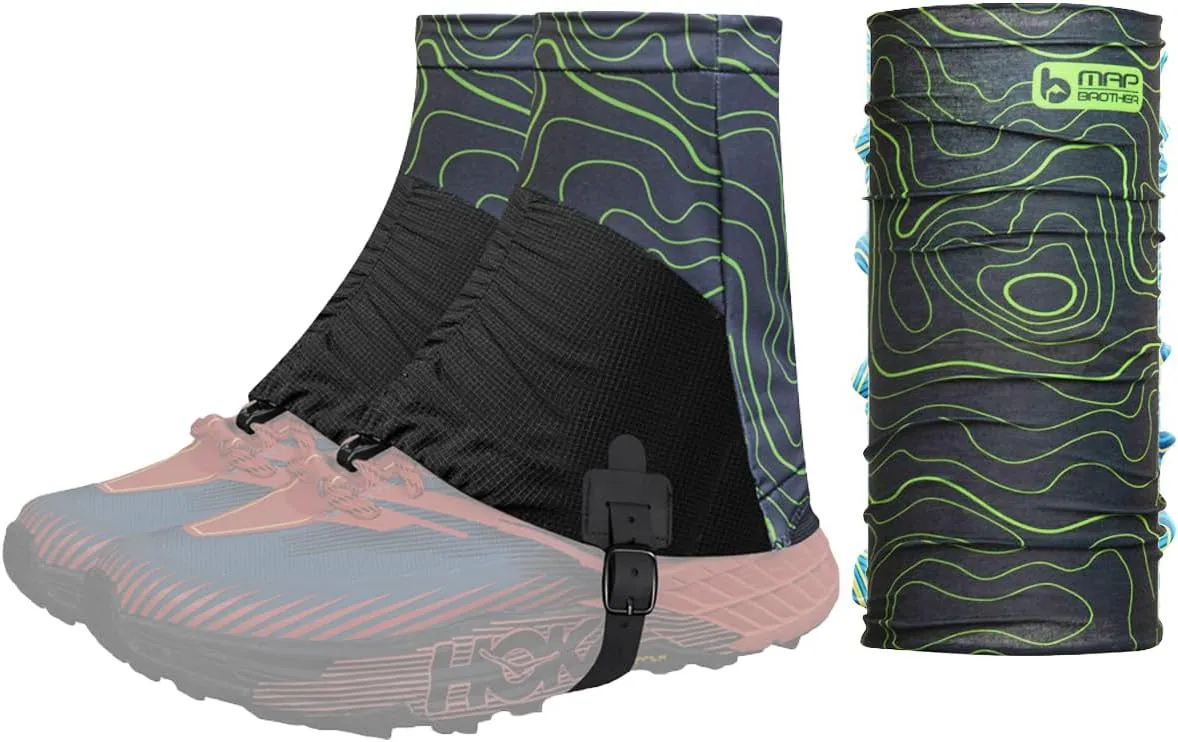 Trail Gaiters, Waterproof Low Shoe Protectors, Adjustable Boots Protectors for Hiking & Running - Prevents Debris in Shoes