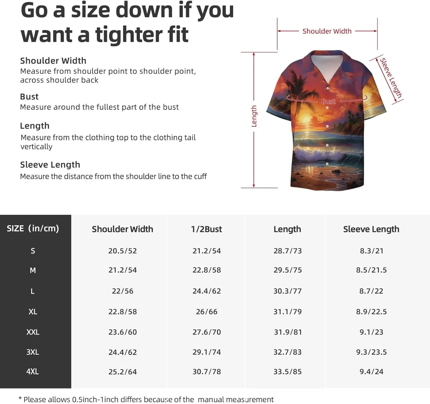 Tropical Sunset Printing Men's Fashion Summer Short Sleeve Button Shirt with Pocket,S-4xl Cuban Shirt Hawaiian Shirt
