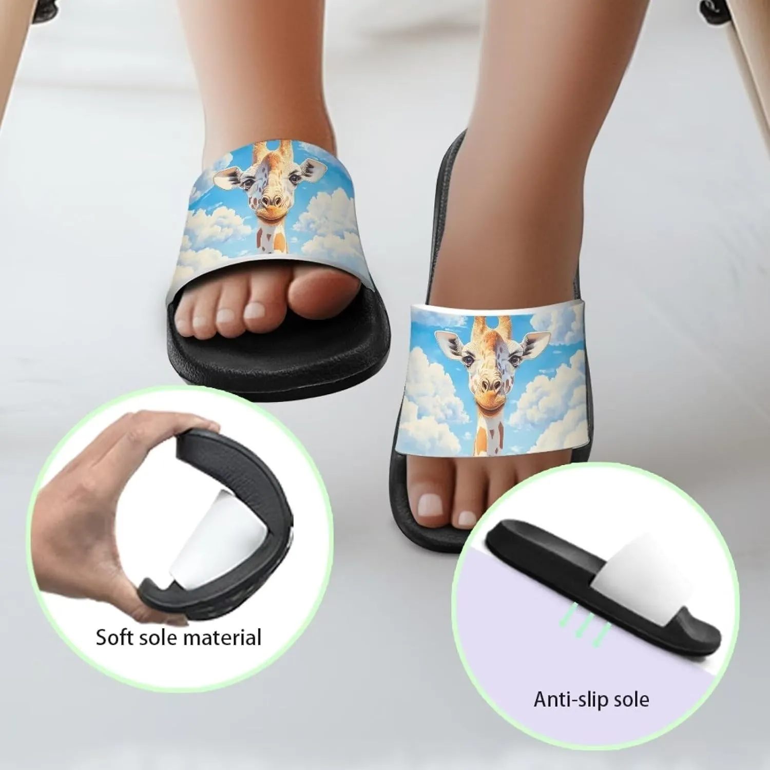 Unisex Slides for Girls Boys Comfortable Slippers Slides Non-slip Shower Shoes House Fashion Thick for Indoor & Outdoor Gifts