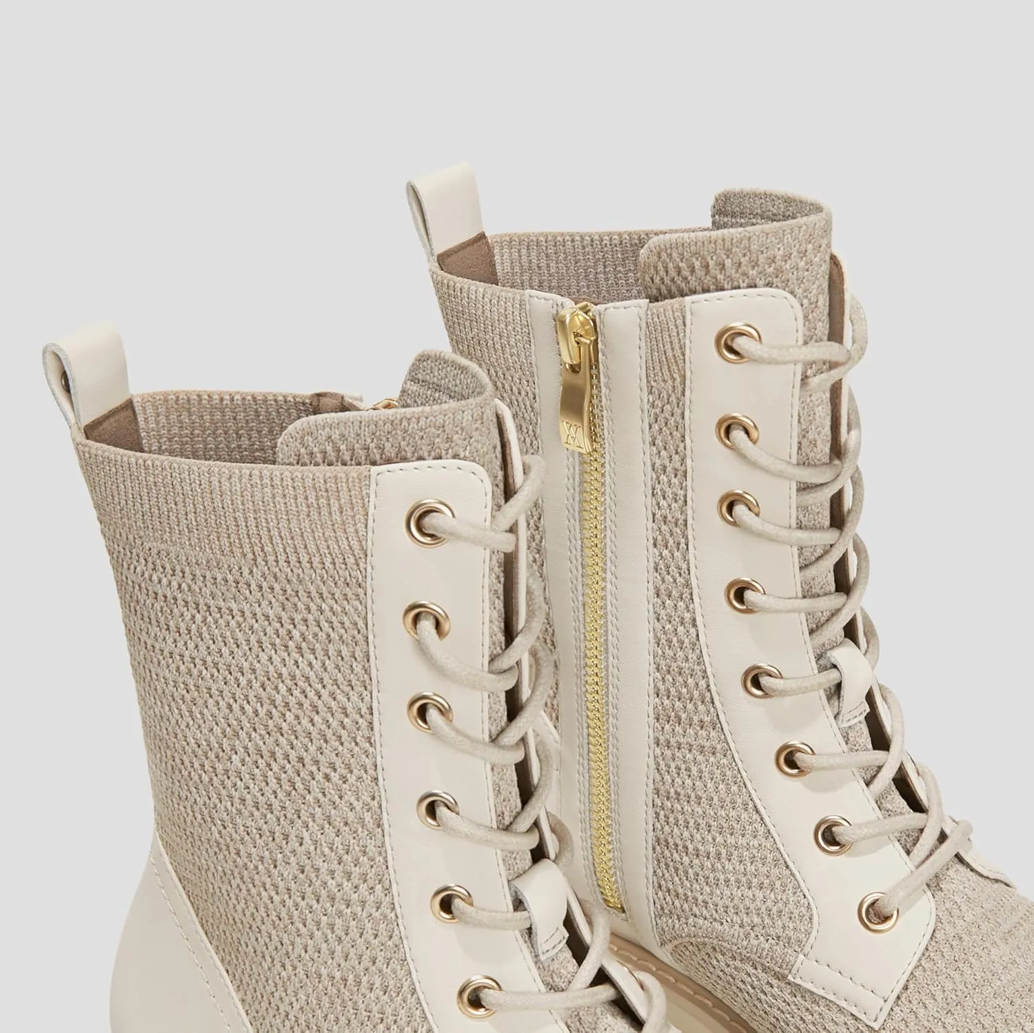 VIVAIA Florence Women's Round-Toe Lug Sole Lace-Up Ankle Boots Water Repellent Booties