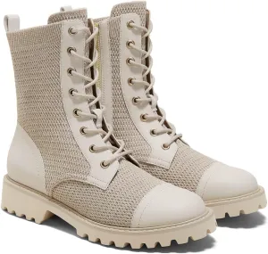 VIVAIA Florence Women's Round-Toe Lug Sole Lace-Up Ankle Boots Water Repellent Booties