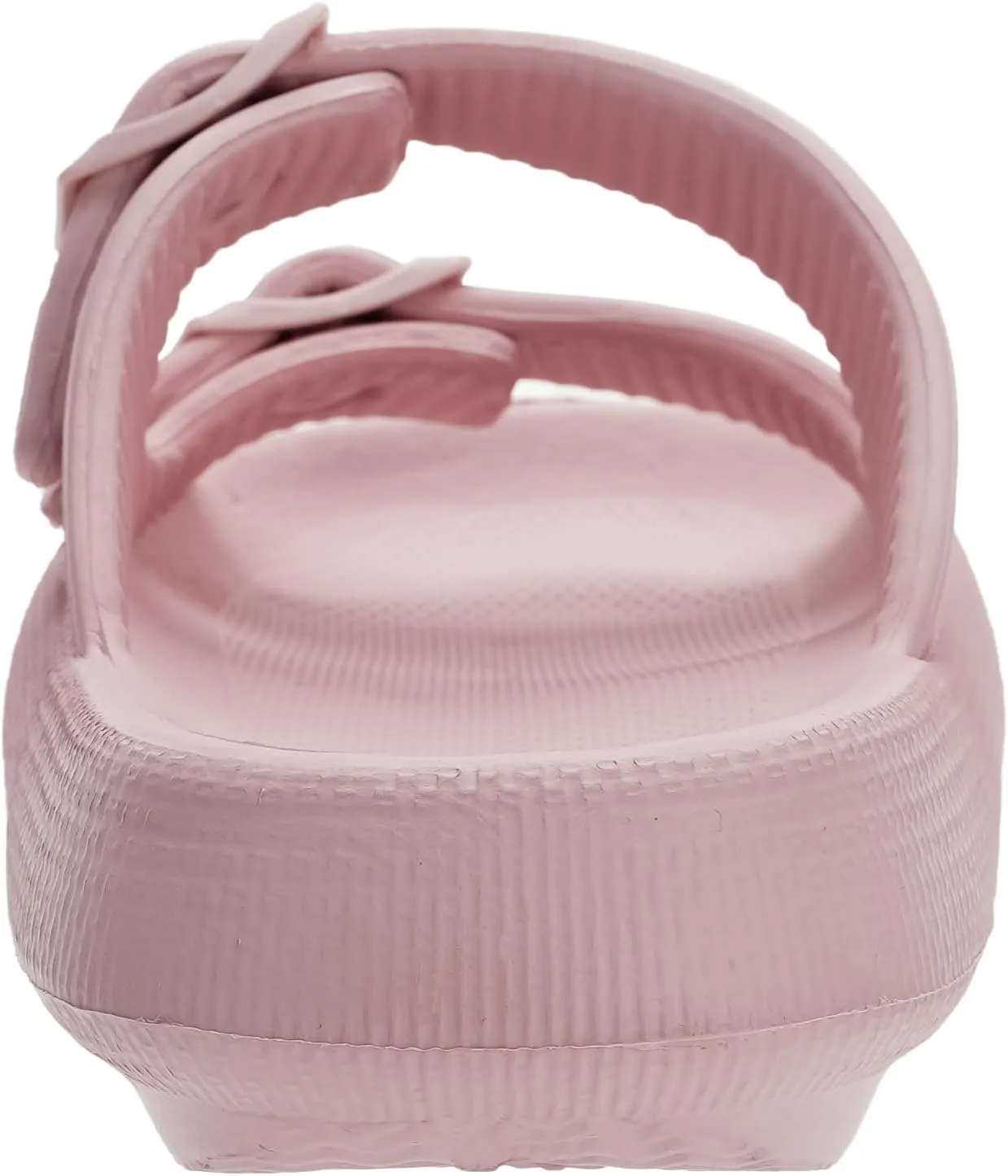 WHITIN Slides for Women Men Double Buckle Adjustable Thick Sole Pillow Slippers Bathroom Sandals