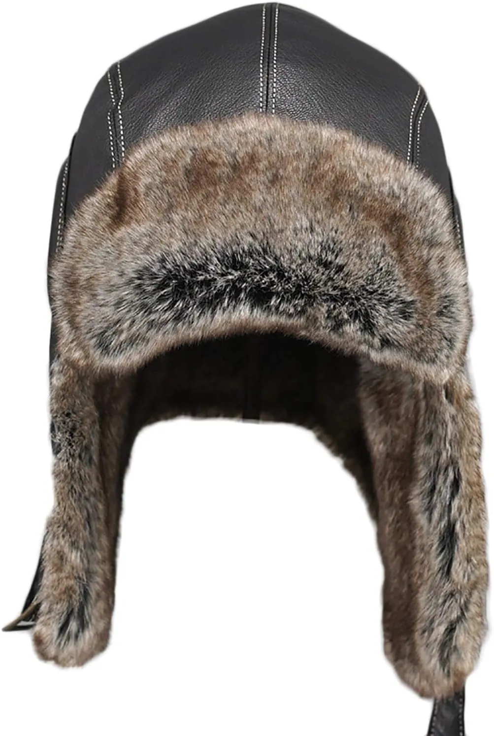 Winter Hats, Hat Unisex Aviator Hat Faux Leather Pilot Cap Hat Winter Trapper Hunting Hat