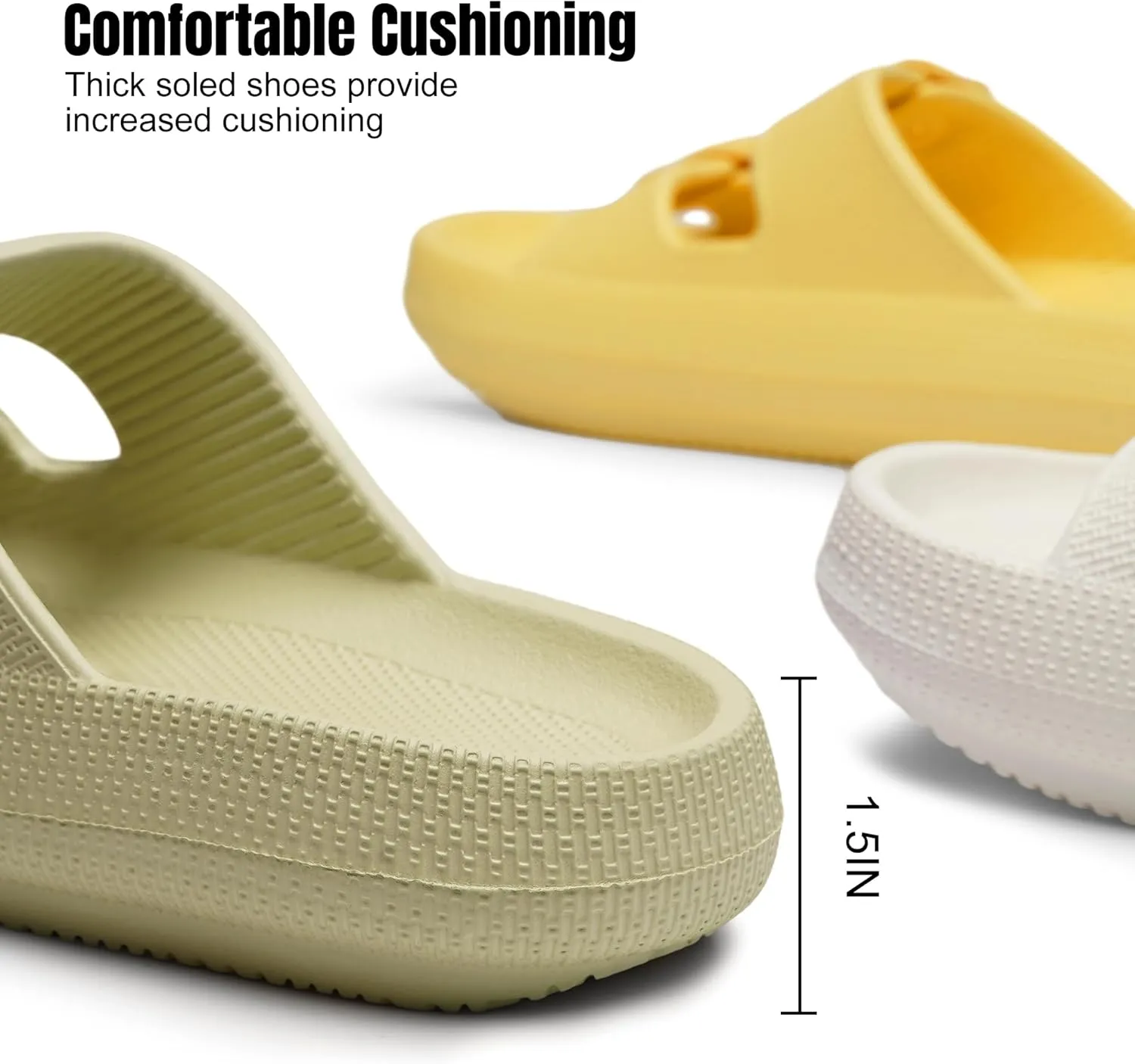 Women Cloud Slide Sandals Woman Slip on Lightweight Adjustable Buckle Slides with Non-Slip Sole for Indoor/Outdoor Use