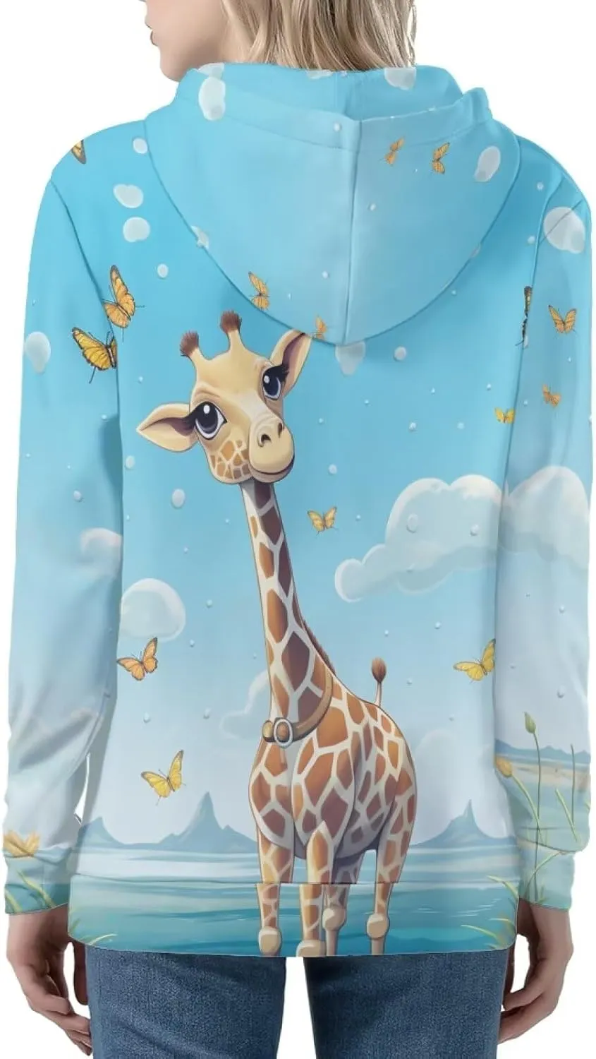 Women's Casual Pullover Long Sleeve Drawstring Hoodie Sweatshirt with Pockets XS-5XL