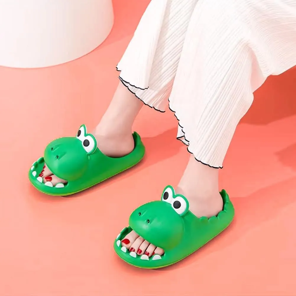 Women's Dinosaur Slippers Cute Big Mouth Sandals EVA Open Toe Soft Slippers Casual Beach Shoes Spa Sandals indoor outdoor