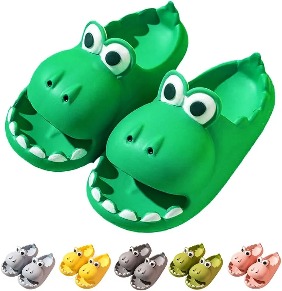 Women's Dinosaur Slippers Cute Big Mouth Sandals EVA Open Toe Soft Slippers Casual Beach Shoes Spa Sandals indoor outdoor