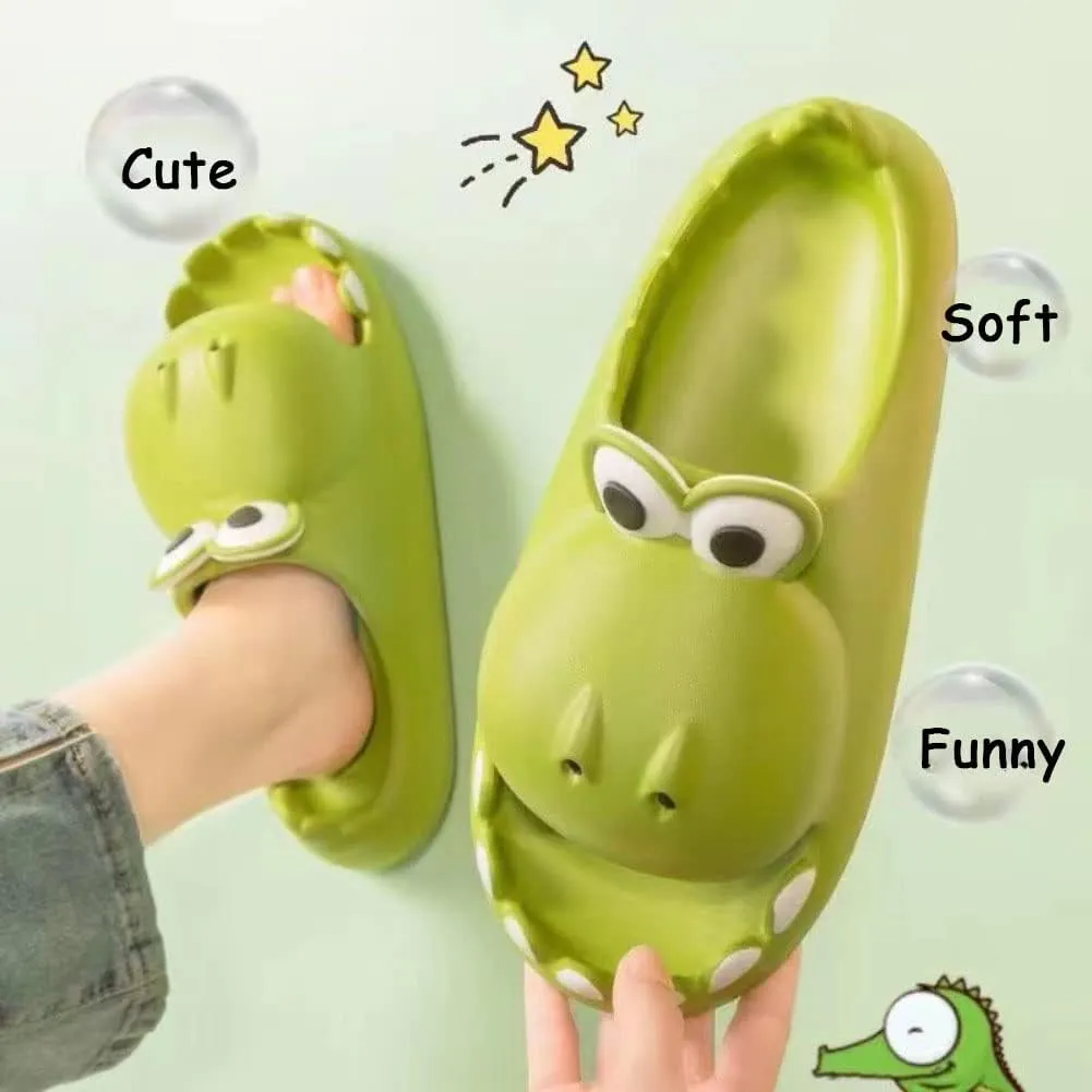 Women's Dinosaur Slippers Cute Big Mouth Sandals EVA Open Toe Soft Slippers Casual Beach Shoes Spa Sandals indoor outdoor