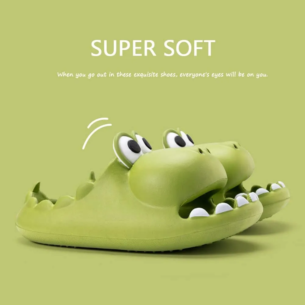 Women's Dinosaur Slippers Cute Big Mouth Sandals EVA Open Toe Soft Slippers Casual Beach Shoes Spa Sandals indoor outdoor