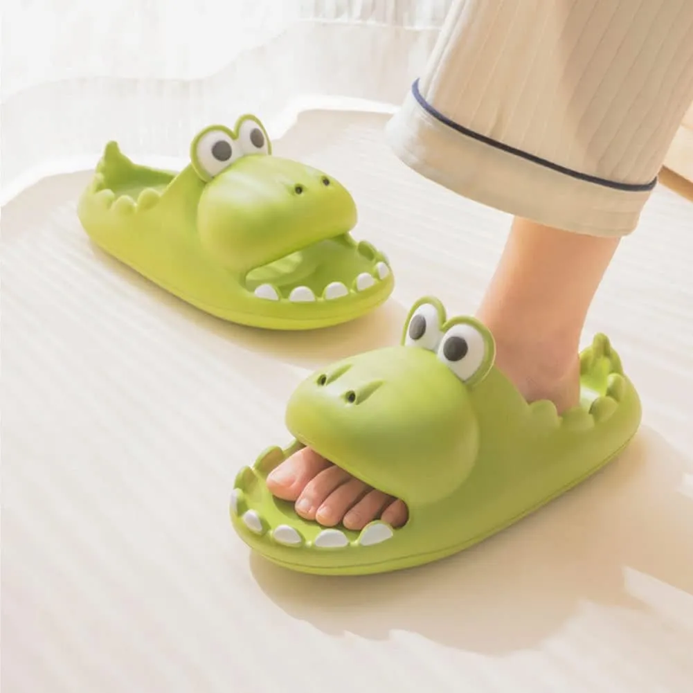 Women's Dinosaur Slippers Cute Big Mouth Sandals EVA Open Toe Soft Slippers Casual Beach Shoes Spa Sandals indoor outdoor