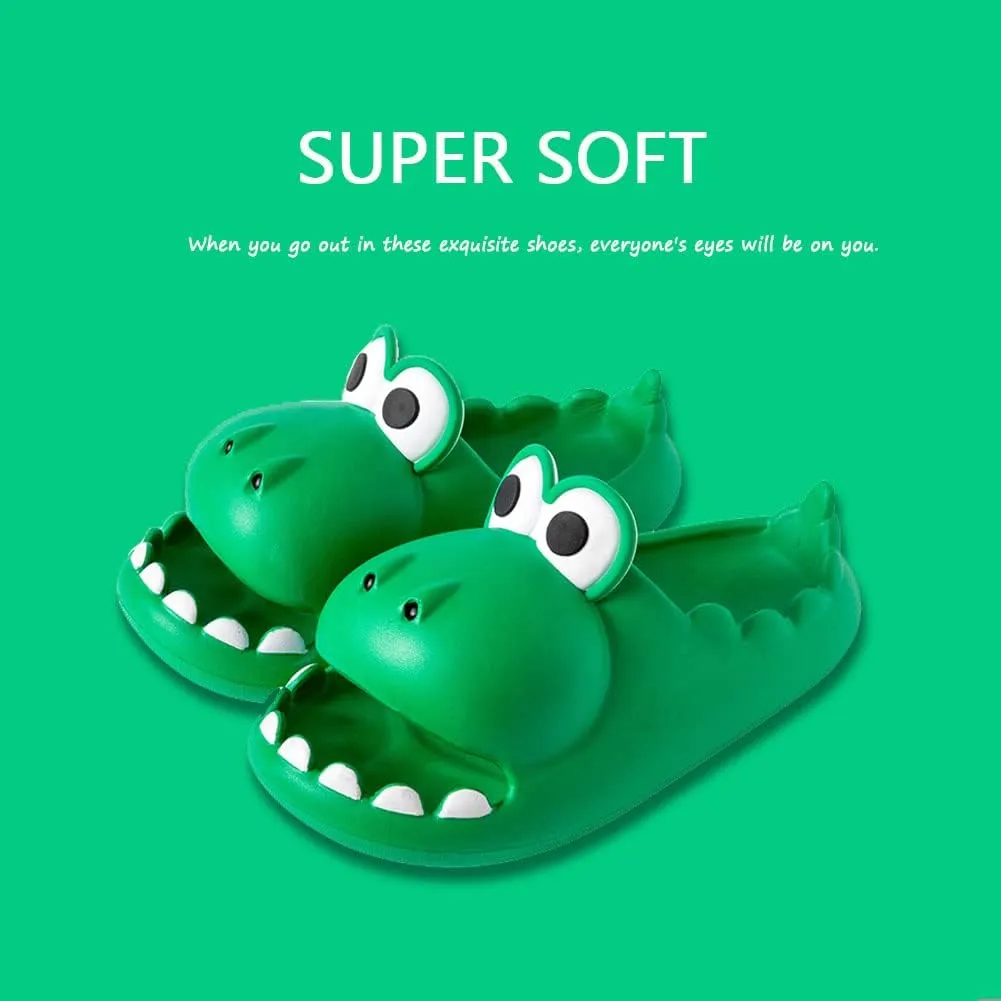 Women's Dinosaur Slippers Cute Big Mouth Sandals EVA Open Toe Soft Slippers Casual Beach Shoes Spa Sandals indoor outdoor