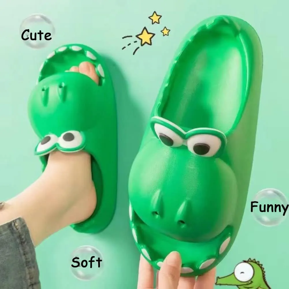 Women's Dinosaur Slippers Cute Big Mouth Sandals EVA Open Toe Soft Slippers Casual Beach Shoes Spa Sandals indoor outdoor