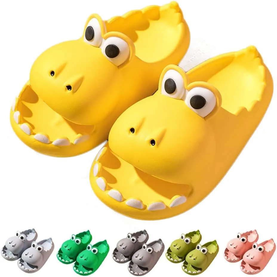 Women's Dinosaur Slippers Cute Big Mouth Sandals EVA Open Toe Soft Slippers Casual Beach Shoes Spa Sandals indoor outdoor