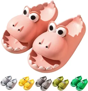 Women's Dinosaur Slippers Cute Big Mouth Sandals EVA Open Toe Soft Slippers Casual Beach Shoes Spa Sandals indoor outdoor