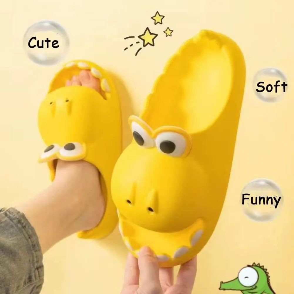 Women's Dinosaur Slippers Cute Big Mouth Sandals EVA Open Toe Soft Slippers Casual Beach Shoes Spa Sandals indoor outdoor