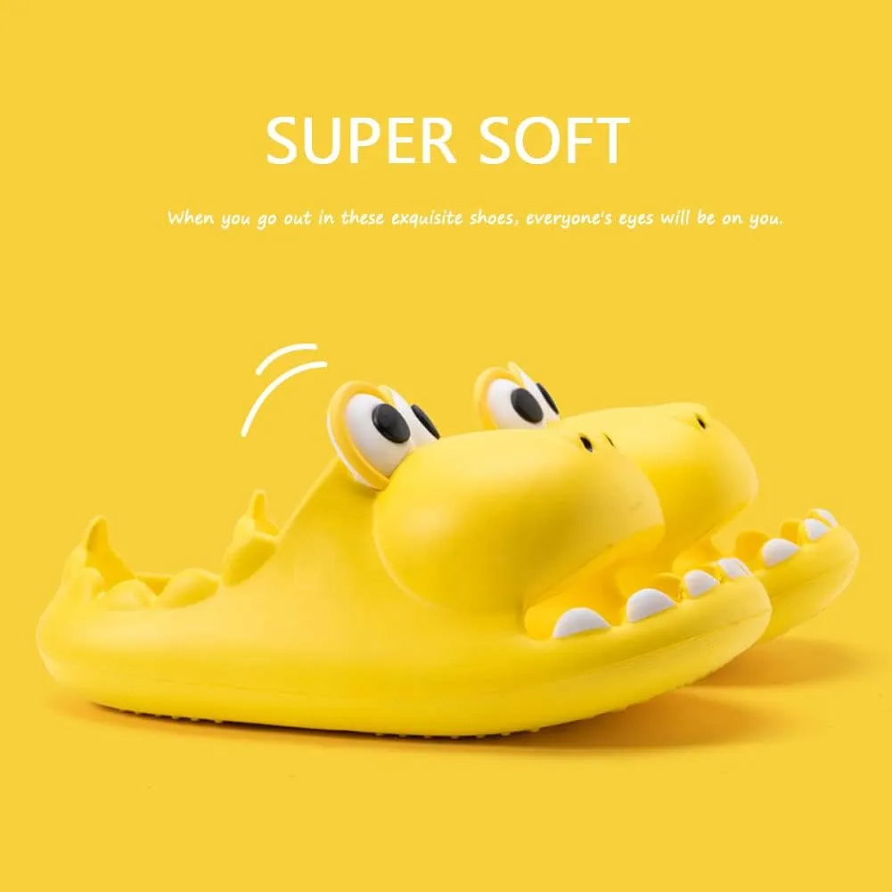 Women's Dinosaur Slippers Cute Big Mouth Sandals EVA Open Toe Soft Slippers Casual Beach Shoes Spa Sandals indoor outdoor
