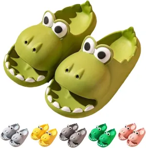 Women's Dinosaur Slippers Cute Big Mouth Sandals EVA Open Toe Soft Slippers Casual Beach Shoes Spa Sandals indoor outdoor