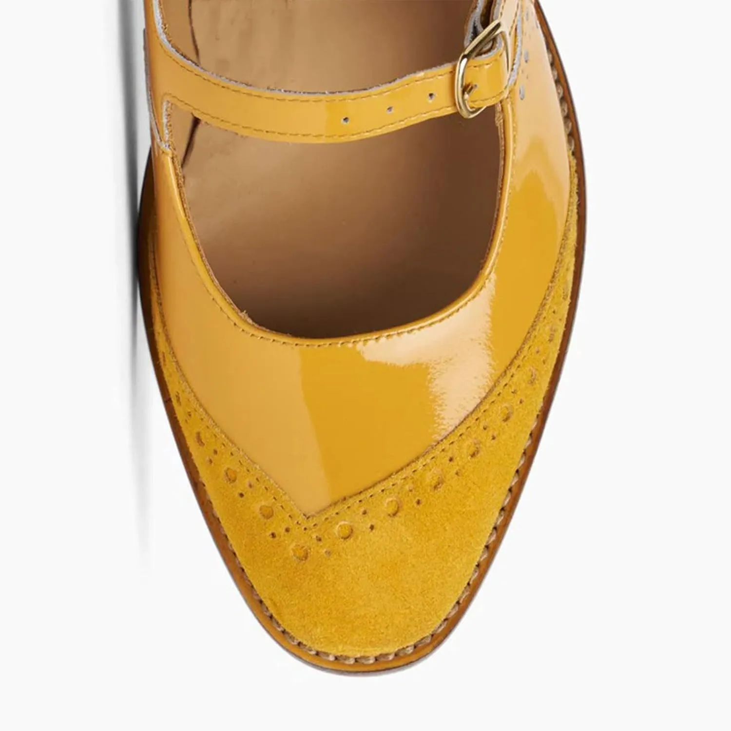 Women’s Double Strap Buckle Mary Jane Stacked Heel Dress Pumps Retro Wingtip Oxford Style Pumps Shoes Closed Round Toe Chunky Heel Shoes for Work Party School