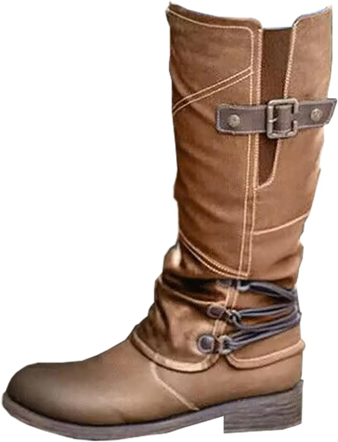 Women's Mid Calf Dress Boots For Women Renaissance Medieval Cosplay Boots Halloween Vintage Stage Pirate Viking Shoes
