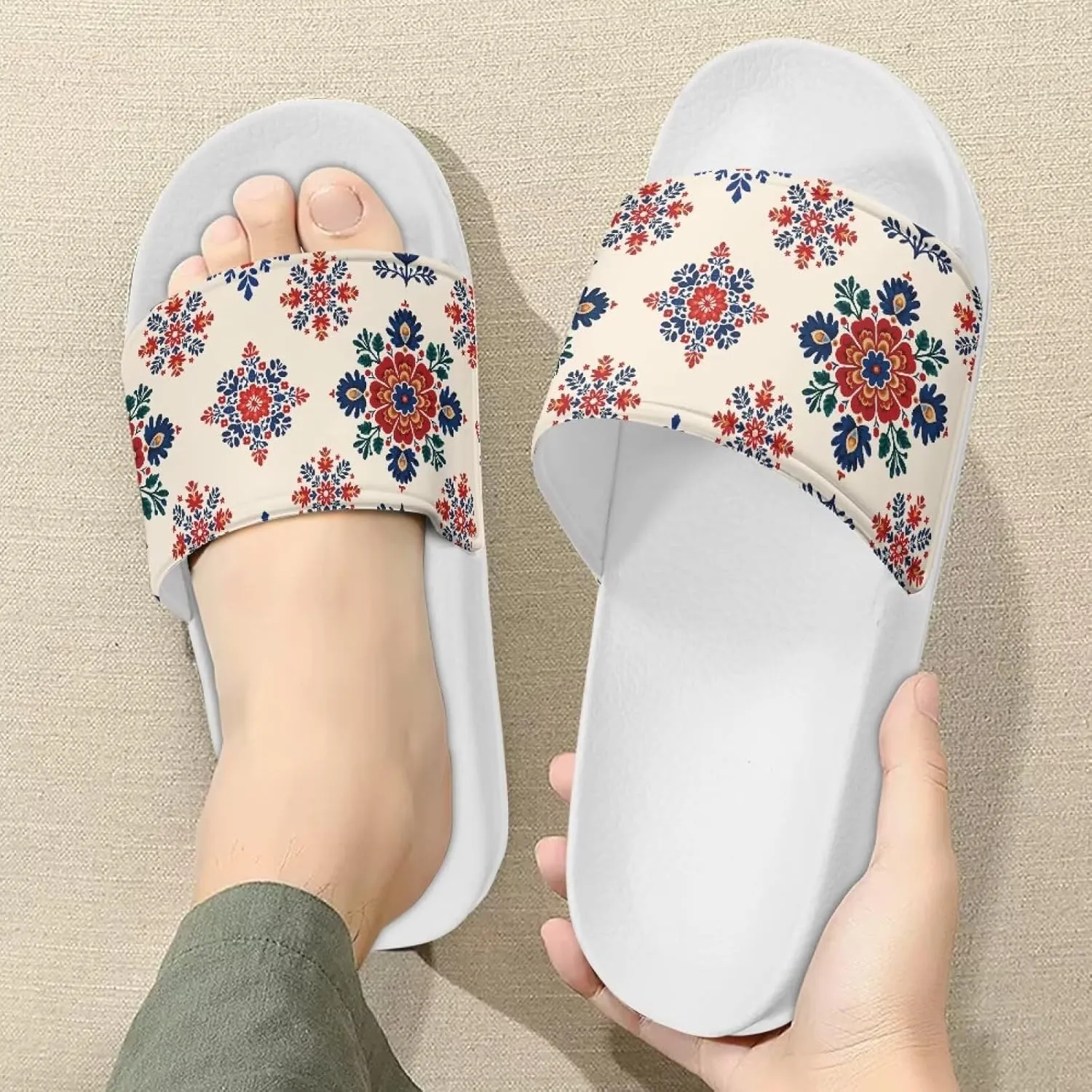 Women's Pillow Slippers Thick Sole Anti-slip Bathroom Shower Shoes House Slipper Adult Beach Slide SizeUS 6-13.5