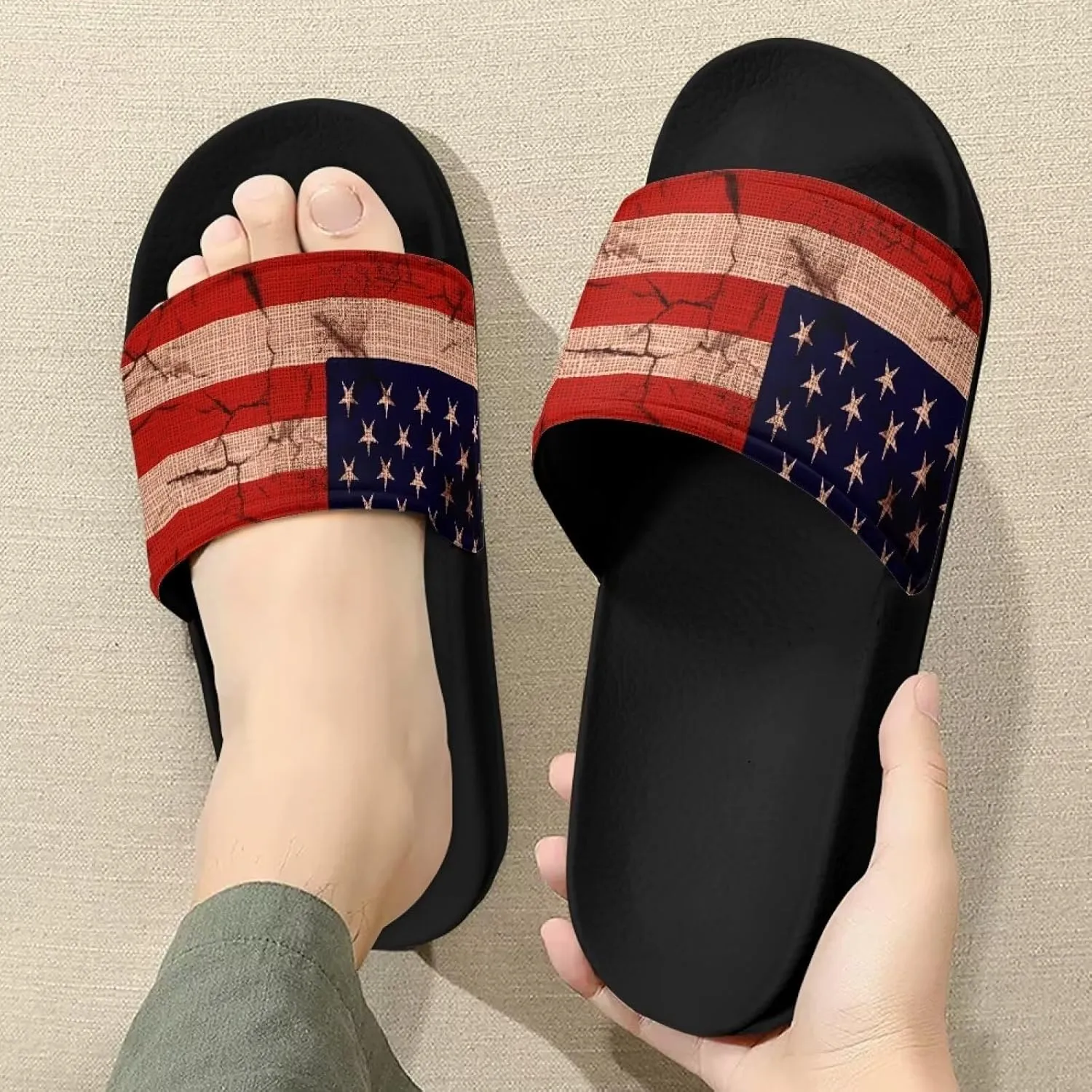Women's Shower Slippers Indoor Bathroom Shoes Beach Sandals Summer Shoes Comfortable Cute Print Pillow Slippers