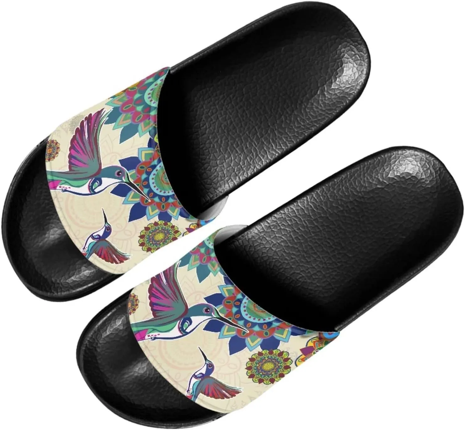 Women's Shower Slippers Indoor Bathroom Shoes Beach Sandals Summer Shoes Comfortable Cute Print Pillow Slippers