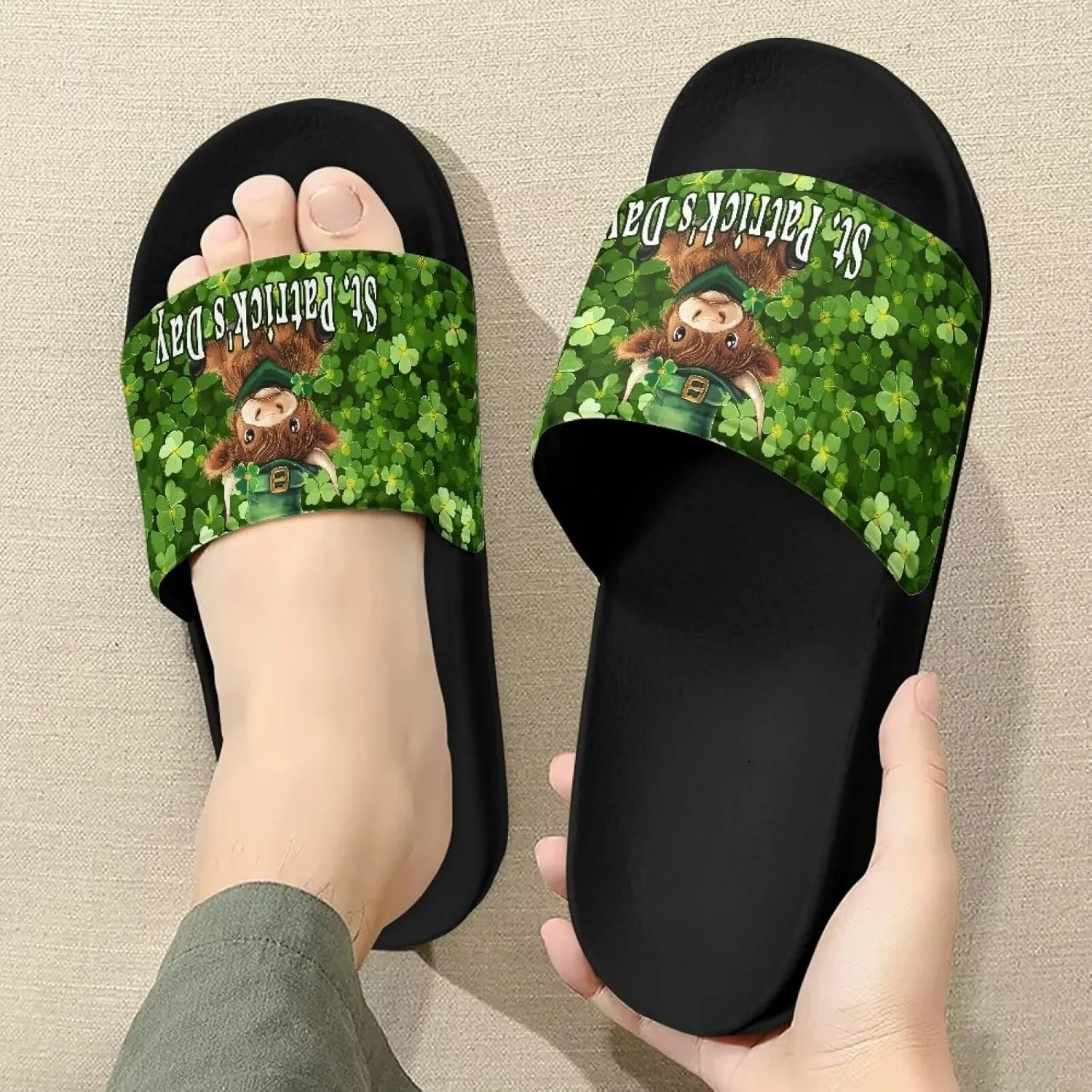 Women's Shower Slippers Indoor Bathroom Shoes Beach Sandals Summer Shoes Comfortable Cute Print Pillow Slippers