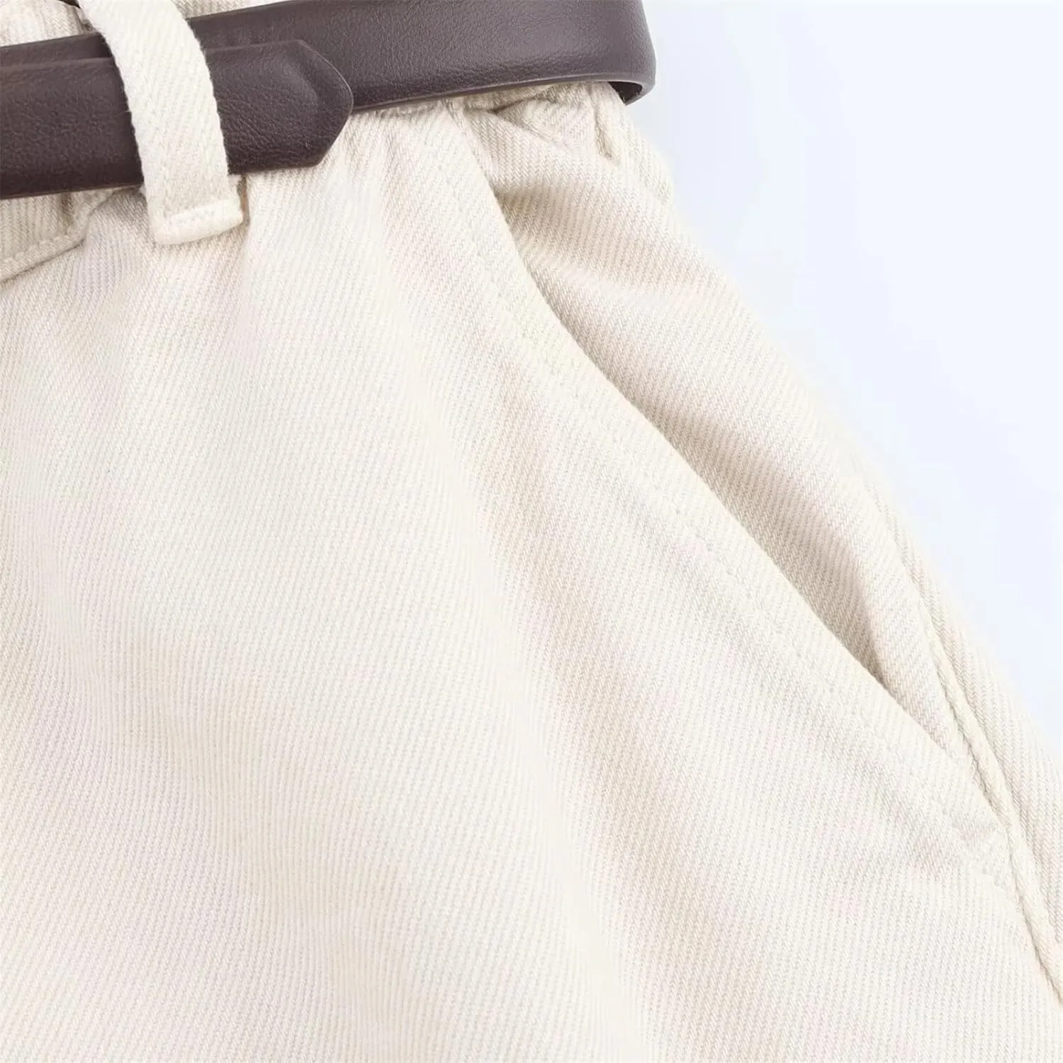 Women's Simple and Ashionable High Waisted Paper Bag Style Denim Casual Shorts