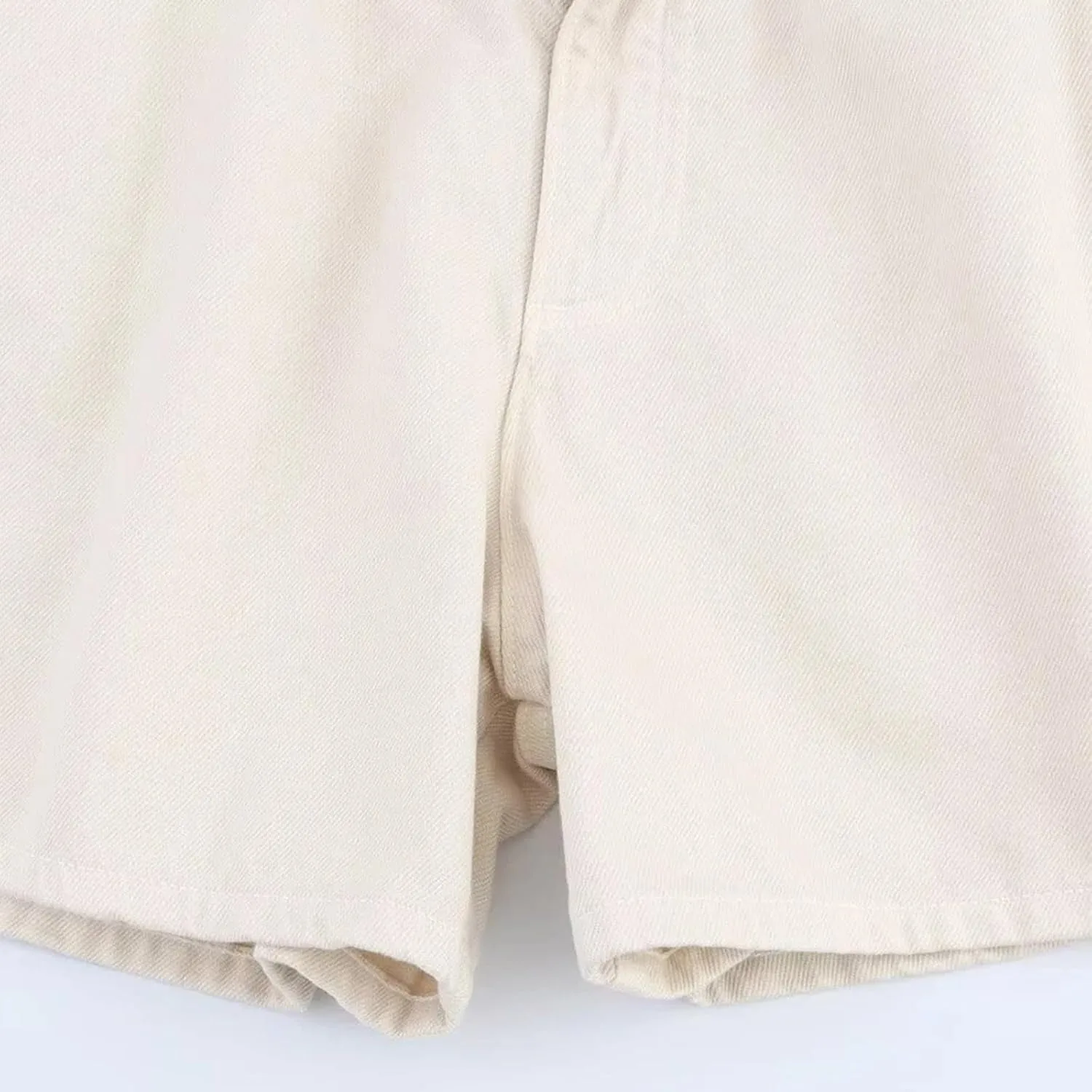 Women's Simple and Ashionable High Waisted Paper Bag Style Denim Casual Shorts