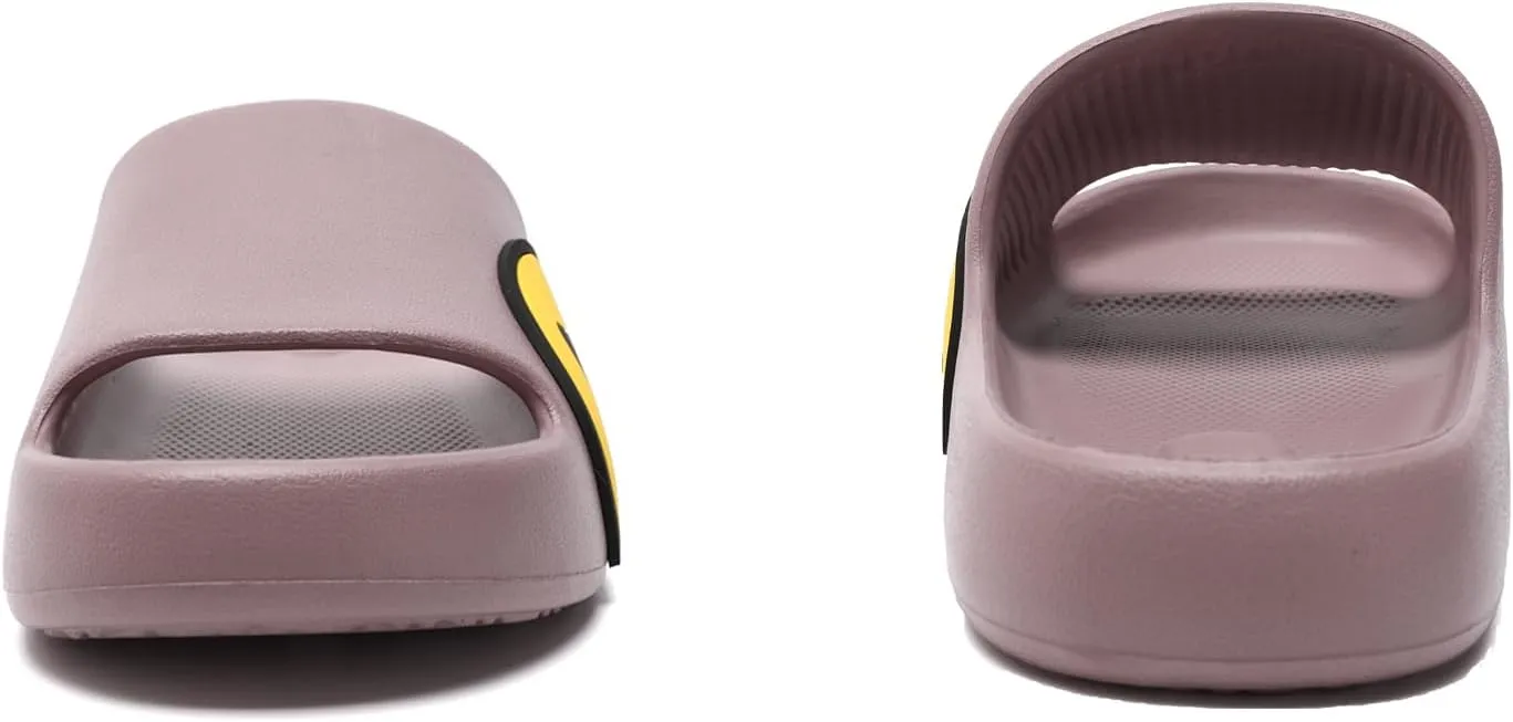 Womens Slides,Pillow Slippers Sandals for Men,Unisex Non slip Quick Dry Shower Shoes Indoor Outdoor Open Toe Spa Bath Pool Gym House Casual Massage Smile Face Slippers