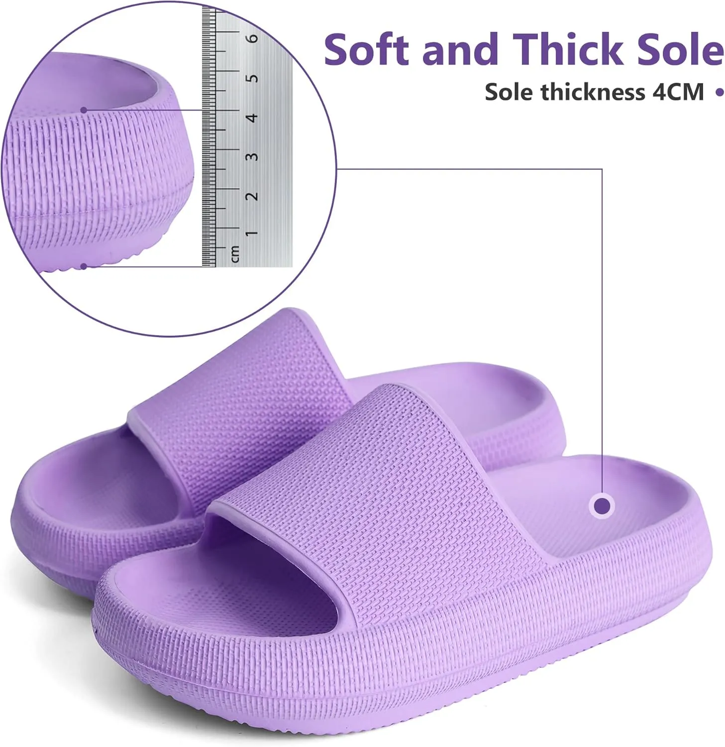 Youecci Cloud Slides for Kids丨Shower Slippers Bathroom Pool Sandals丨Boys Girls Comfy Thick Sole Slippers丨Summer Non-Slip Beach Shoes