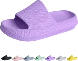 Youecci Cloud Slides for Kids丨Shower Slippers Bathroom Pool Sandals丨Boys Girls Comfy Thick Sole Slippers丨Summer Non-Slip Beach Shoes