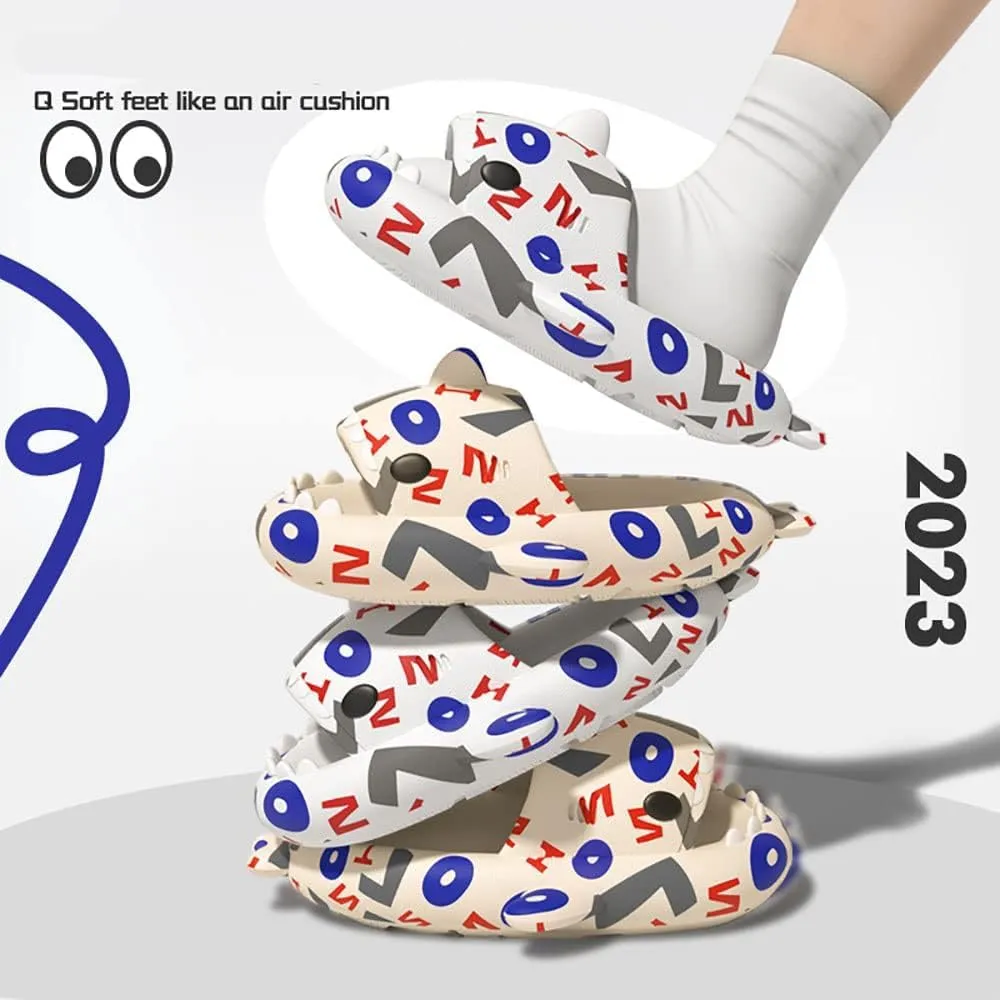 Zureto Shark Slides Original, Unisex Sharky Chanclas, New Cloud Shark Home Spa Slippers Sandals